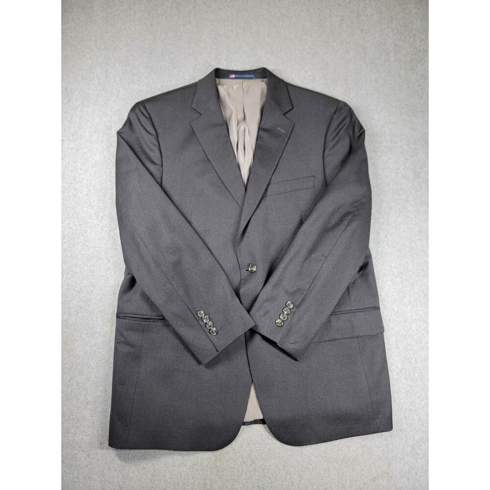 Vintage Hart Schaffner Marx‎ Blazer Jacket Sport Coat Mens 44R Gray Wool USA